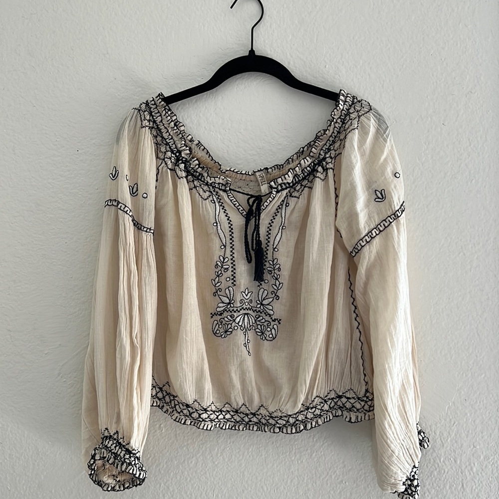 Spell and the gypsy gauze embroidered top